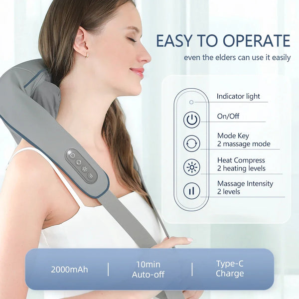 Electric Neck And Back Massager Wireless